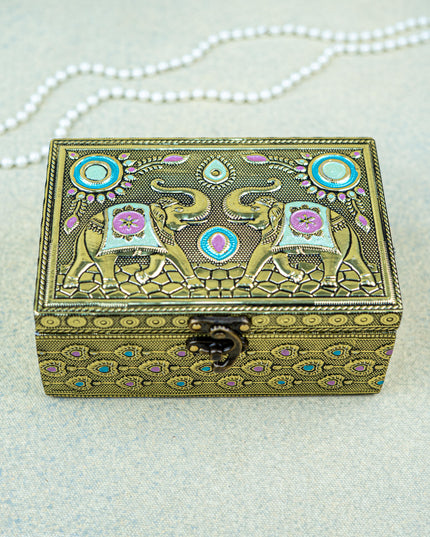 Jewel Box with Elephant Design - 6x4 inch - WBG1927