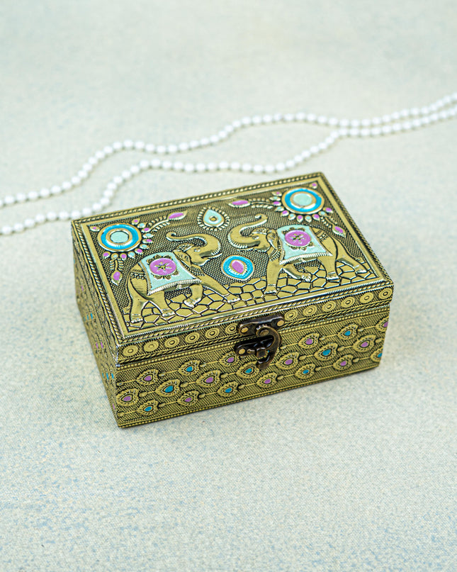 Jewel Box with Elephant Design - 6x4 inch - WBG1927
