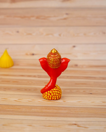 Polystone Laddu Ganesha Idol - 3 inch - WBG1929