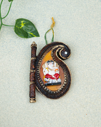 Polystone Ganesha Wall Hanging - 3 inch - WBG1930
