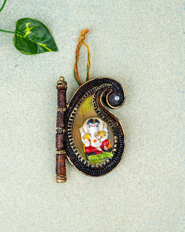 Polystone Ganesha Wall Hanging - 3 inch - WBG1930