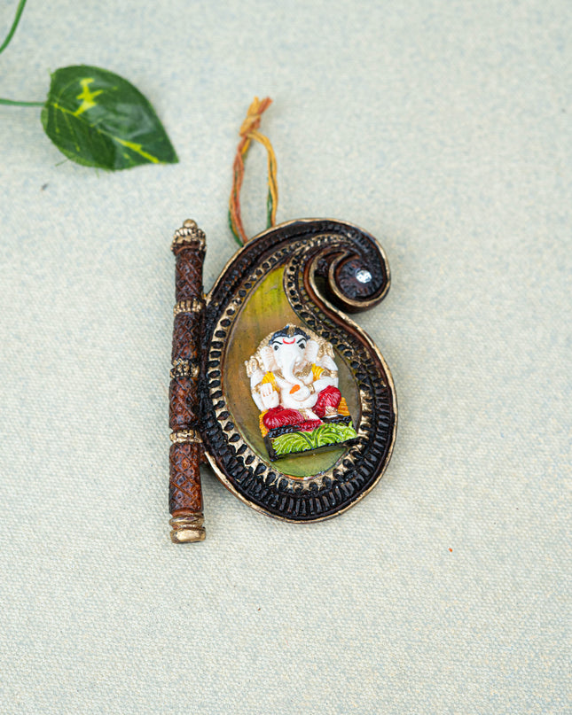 Polystone Ganesha Wall Hanging - 3 inch - WBG1930