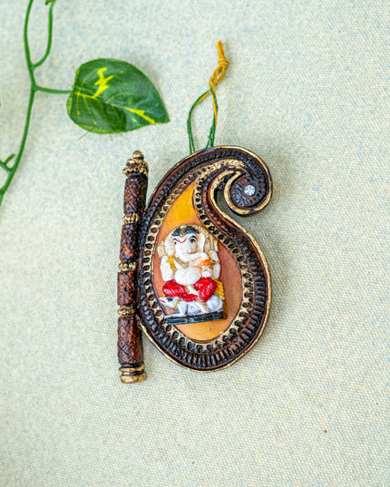Polystone Ganesha Wall Hanging - 3 inch - WBG1930