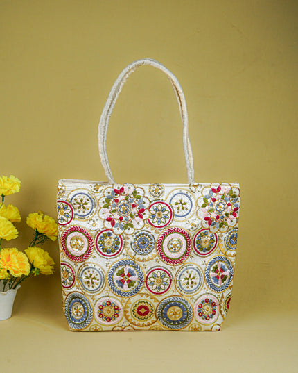 Handbag with Embroidery Design - 14x11 inch - WBG1931