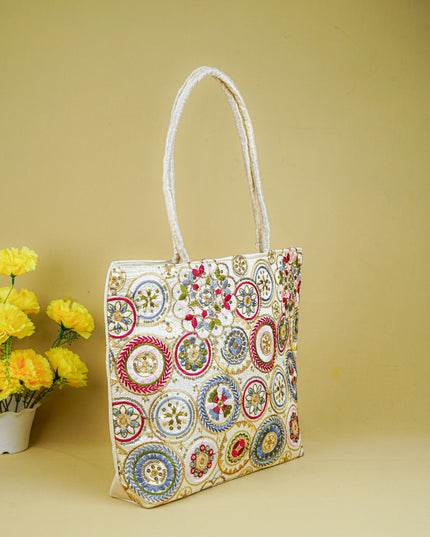 Handbag with Embroidery Design - 14x11 inch - WBG1931
