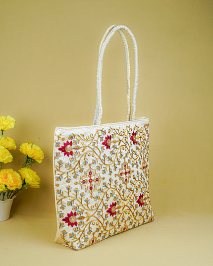 Handbag with Embroidery Design - 14x11 inch - WBG1931