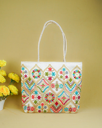 Handbag with Embroidery Design - 14x11 inch - WBG1931