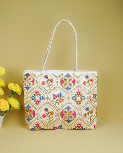 Handbag with Embroidery Design - 14x11 inch - WBG1931