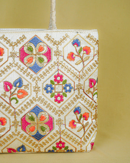 Handbag with Embroidery Design - 14x11 inch - WBG1931