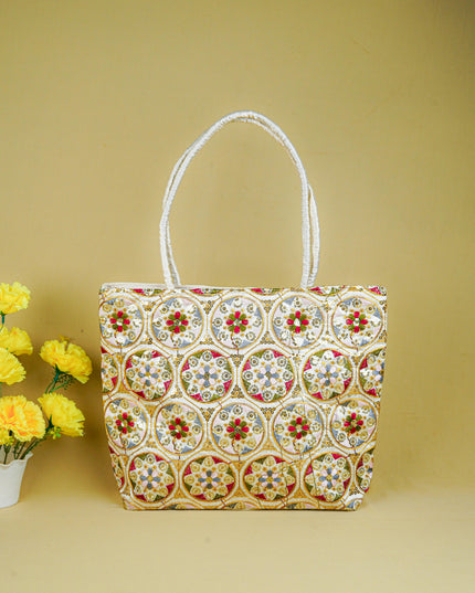 Handbag with Embroidery Design - 14x11 inch - WBG1931