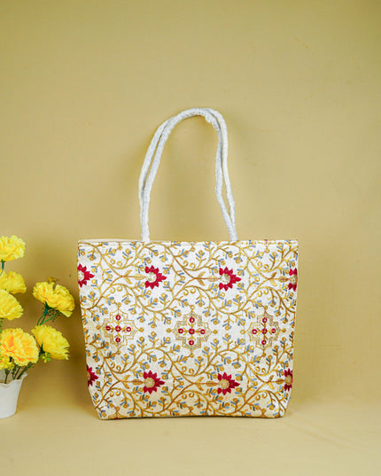 Handbag with Embroidery Design - 14x11 inch - WBG1931