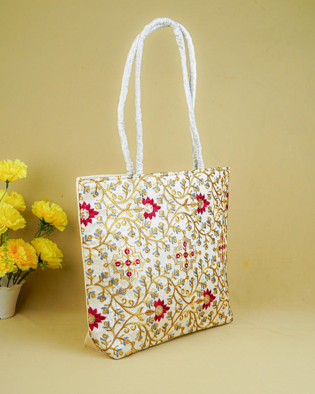 Handbag with Embroidery Design - 14x11 inch - WBG1931