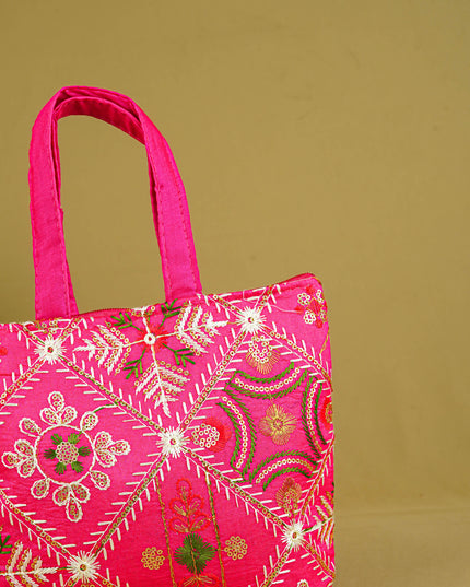 Designer Embroidery Handbag - 8 inch - WBG1945