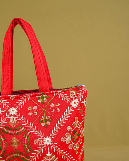 Designer Embroidery Handbag - 8 inch - WBG1945