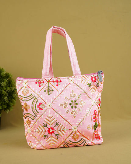 Designer Embroidery Handbag - 8 inch - WBG1945