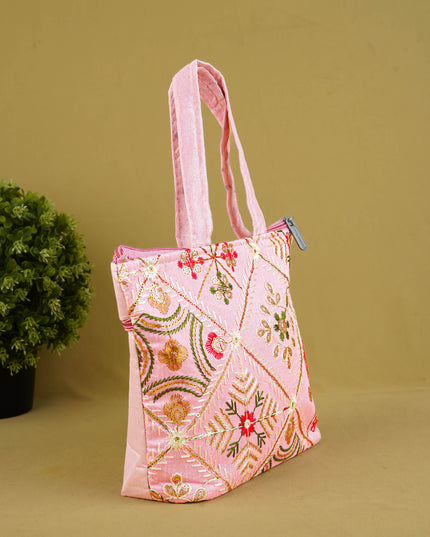 Designer Embroidery Handbag - 8 inch - WBG1945