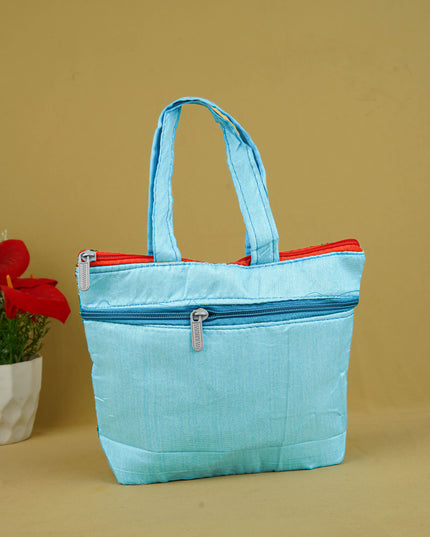 Golden Embroidery Handbag - 8 inch - WBG1946