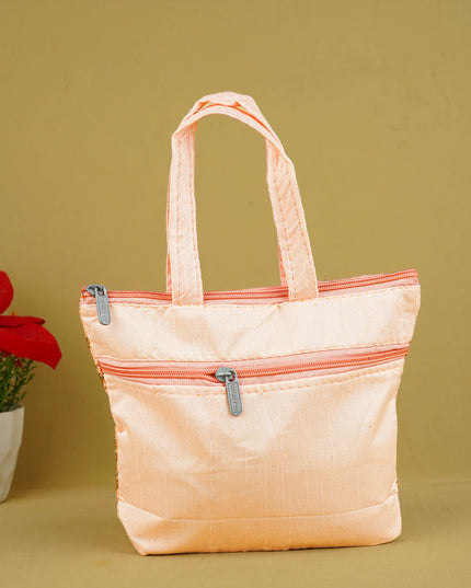 Golden Embroidery Handbag - 8 inch - WBG1946