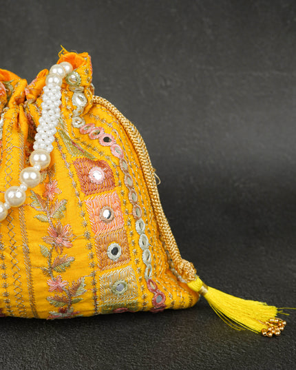 Potli Bag with Chamki Work - 8 inch - WBG1948