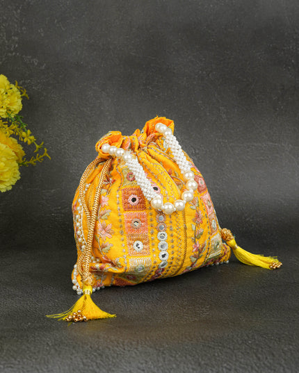 Potli Bag with Chamki Work - 8 inch - WBG1948