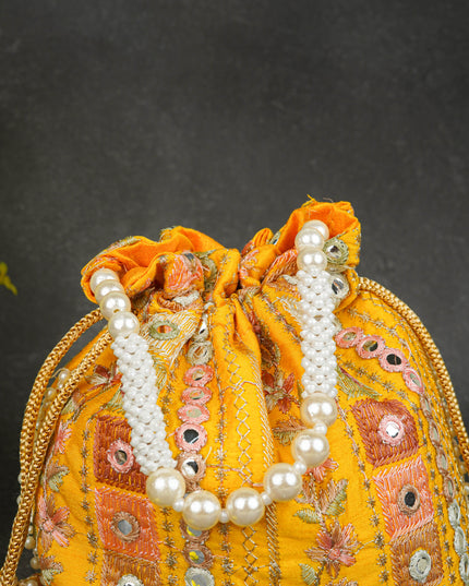 Potli Bag with Chamki Work - 8 inch - WBG1948