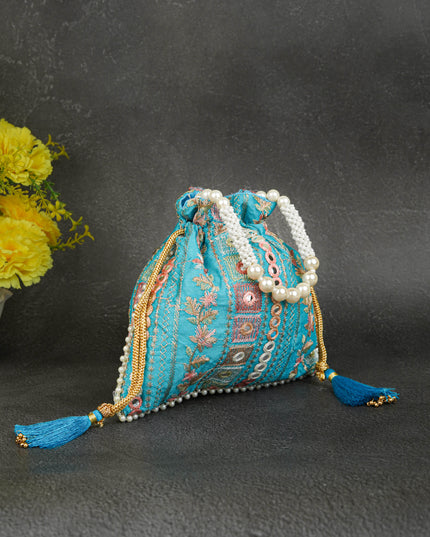 Potli Bag with Chamki Work - 8 inch - WBG1948