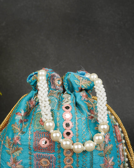 Potli Bag with Chamki Work - 8 inch - WBG1948