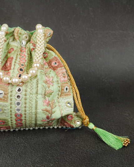 Potli Bag with Chamki Work - 8 inch - WBG1948