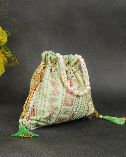 Potli Bag with Chamki Work - 8 inch - WBG1948