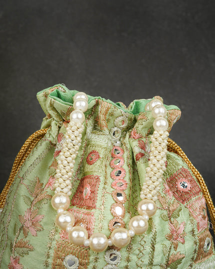 Potli Bag with Chamki Work - 8 inch - WBG1948