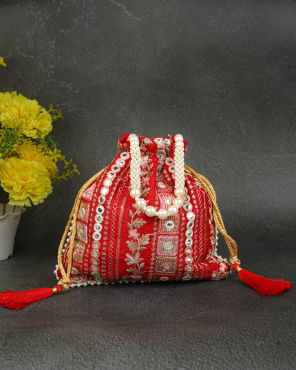 Potli Bag with Chamki Work - 8 inch - WBG1948