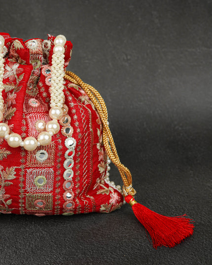 Potli Bag with Chamki Work - 8 inch - WBG1948
