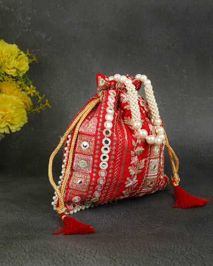 Potli Bag with Chamki Work - 8 inch - WBG1948