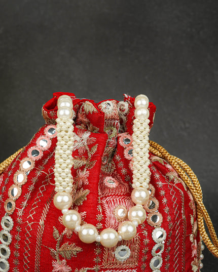 Potli Bag with Chamki Work - 8 inch - WBG1948