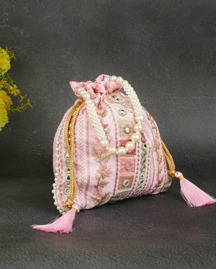 Potli Bag with Chamki Work - 8 inch - WBG1948