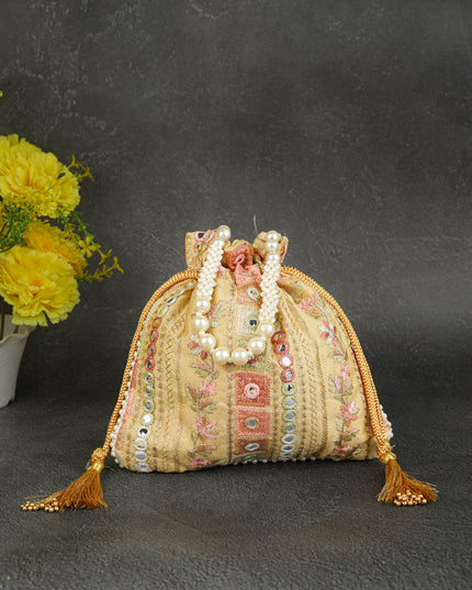 Potli Bag with Chamki Work - 8 inch - WBG1948