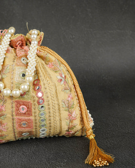 Potli Bag with Chamki Work - 8 inch - WBG1948