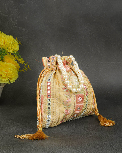 Potli Bag with Chamki Work - 8 inch - WBG1948