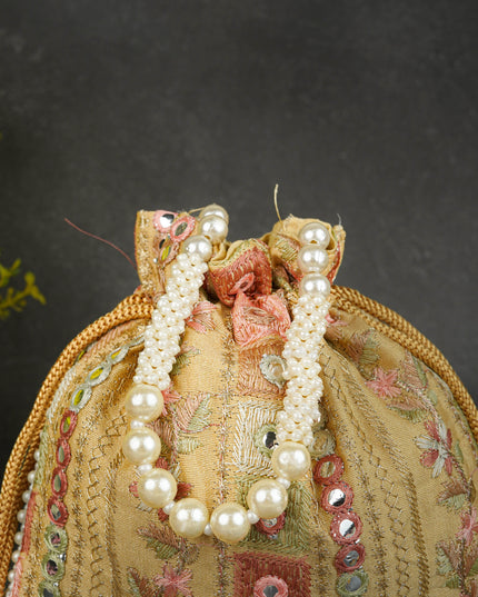 Potli Bag with Chamki Work - 8 inch - WBG1948