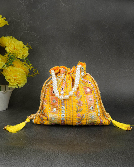 Potli Bag with Chamki Work - 8 inch - WBG1948