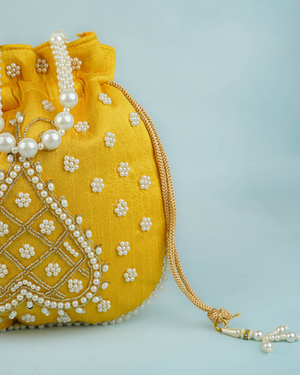 Potli Bag with Beads Work - 9 inch - WBG1950