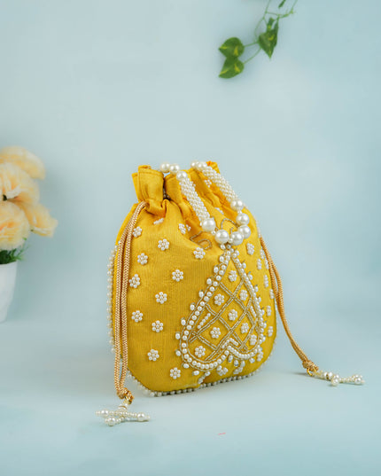 Potli Bag with Beads Work - 9 inch - WBG1950