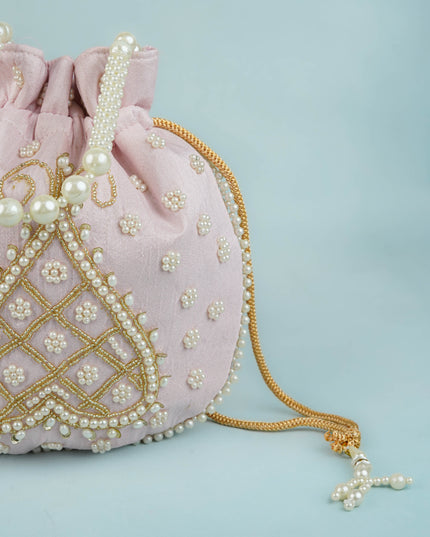 Potli Bag with Beads Work - 9 inch - WBG1950