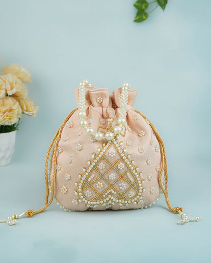 Potli Bag with Beads Work - 9 inch - WBG1950