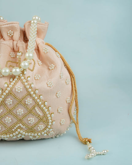 Potli Bag with Beads Work - 9 inch - WBG1950