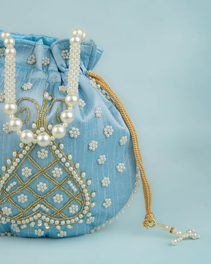 Potli Bag with Beads Work - 9 inch - WBG1950