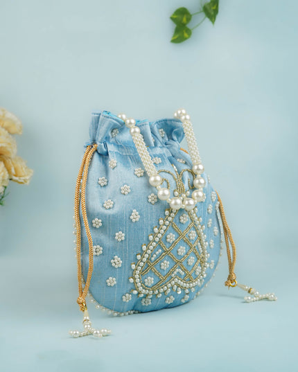 Potli Bag with Beads Work - 9 inch - WBG1950