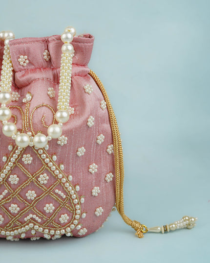 Potli Bag with Beads Work - 9 inch - WBG1950