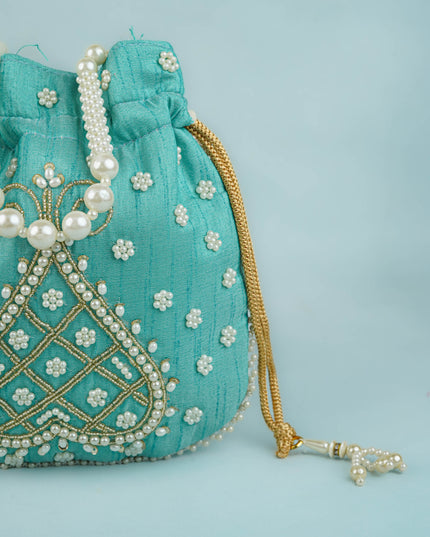 Potli Bag with Beads Work - 9 inch - WBG1950