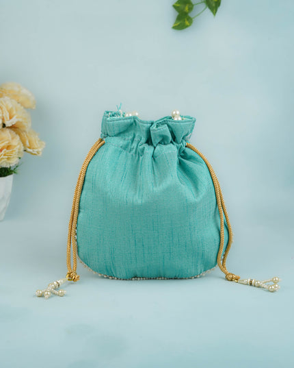 Potli Bag with Beads Work - 9 inch - WBG1950